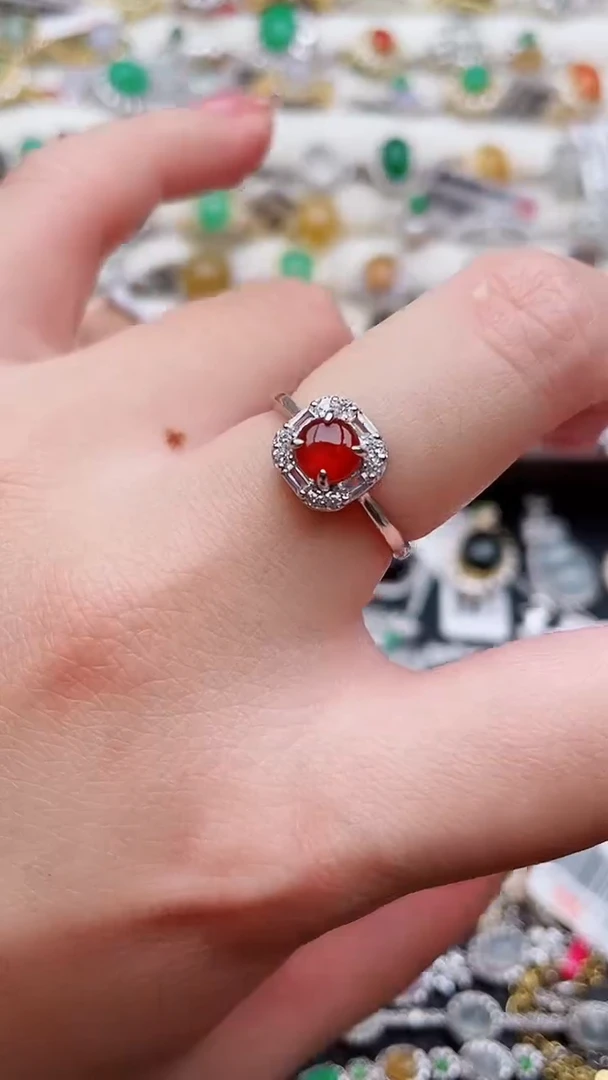 银S925镶嵌戒指翡翠52