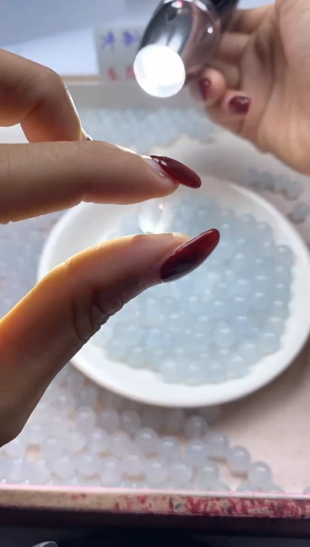 【闪购商品】玛瑙/玉髓颈饰未镶嵌w791冰川蓝玛瑙8mm*40颗