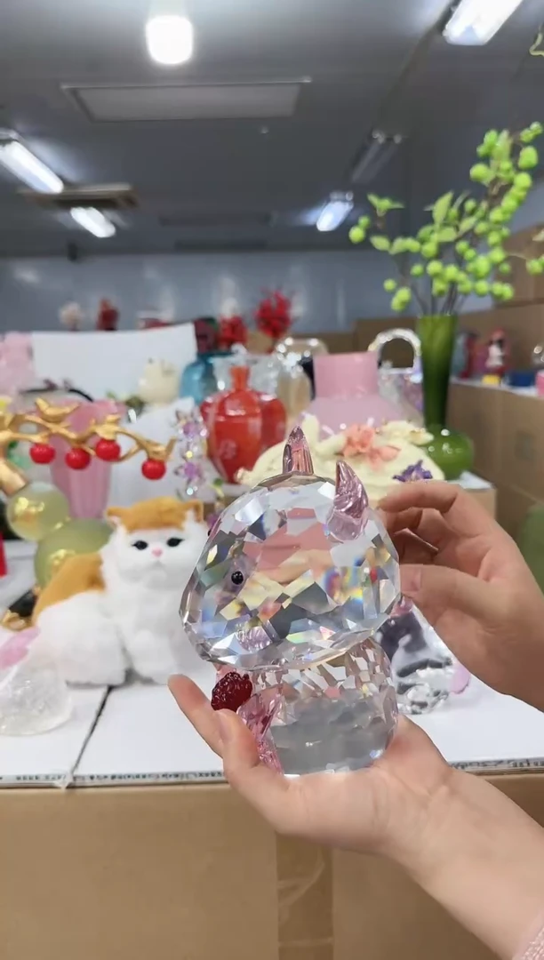 金沃水晶琉璃摆件  牛