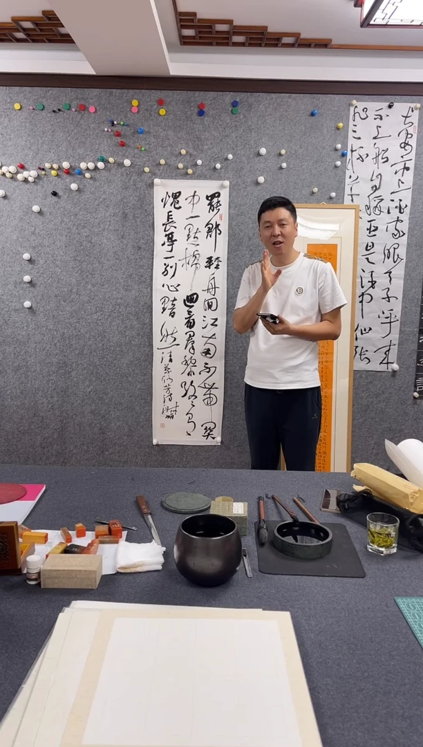 书法李淑J四尺对开展览作品