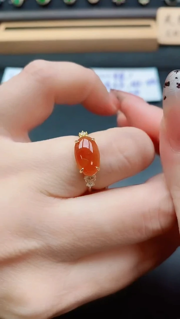 银S925镶嵌戒指翡翠1