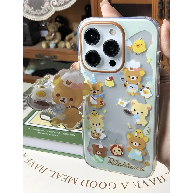 四叶草熊适用iphone16pro手机壳12苹果13/14/15小米vivo华为oppo