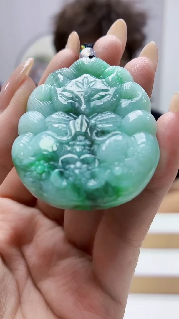 未镶嵌定制翡翠海****ʸ4688MM-毛货挂件