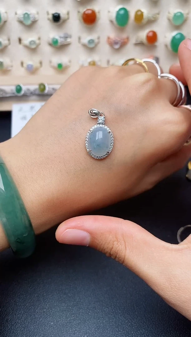 【闪购商品】翡翠戒指银S925镶嵌缅甸翡翠