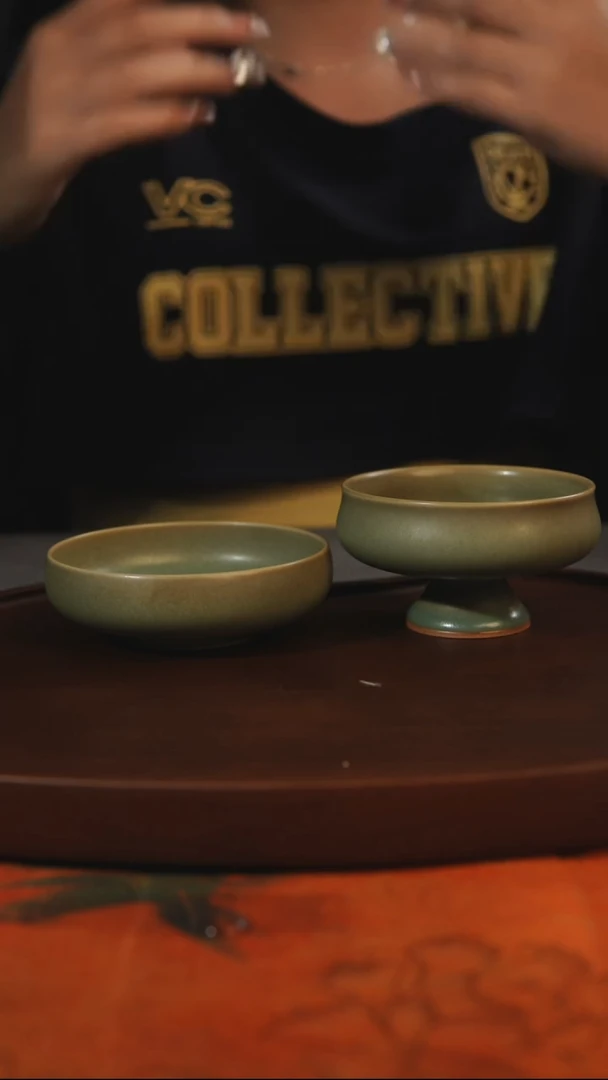 杯子用****0普洱 高足普洱 柴烧全品一级 汝州原产地原矿仿古老釉