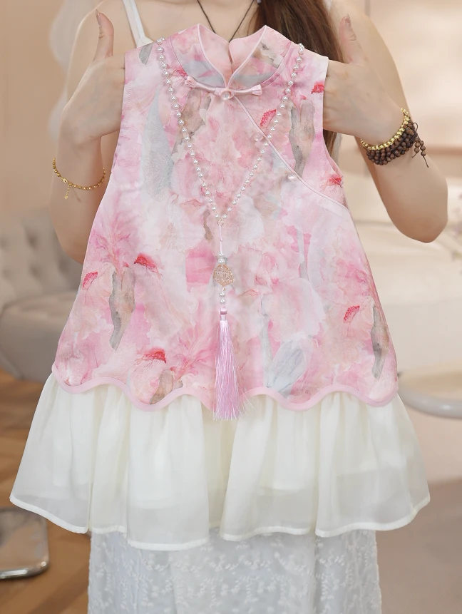 新款女童新中式碎花连衣裙SC40067