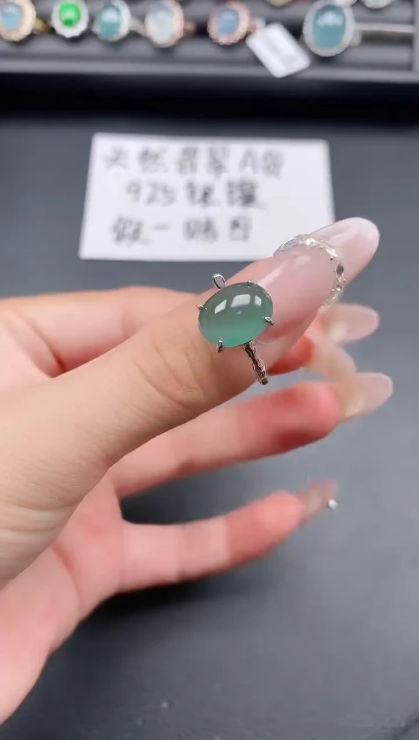 银S925镶嵌戒指翡翠11111