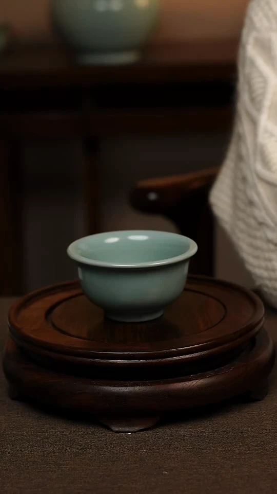 瓷片仿古釉全手工永乐压手杯120ml 一级礼盒包装