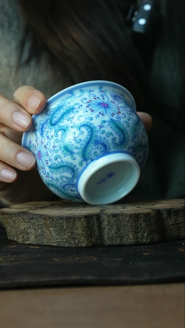 【闪购商品】杯景德镇陶瓷斗彩善听