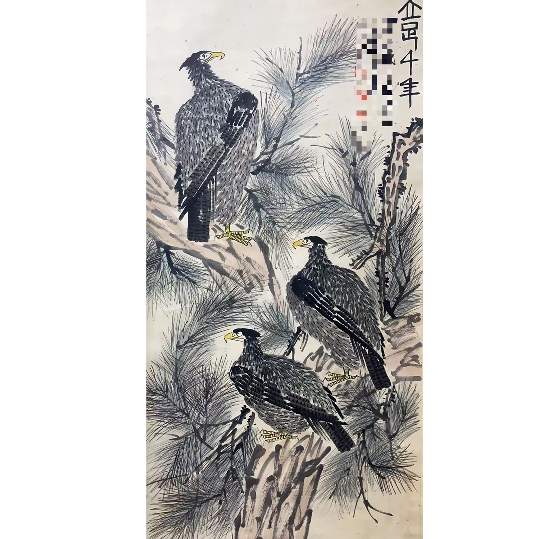 齐L款   鹰立轴68*138约8.4平尺