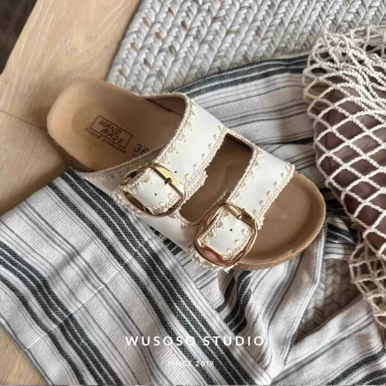 夏日编织拖厚底增高4cm勃肯凉鞋拖鞋2025新款时尚百搭通勤单鞋