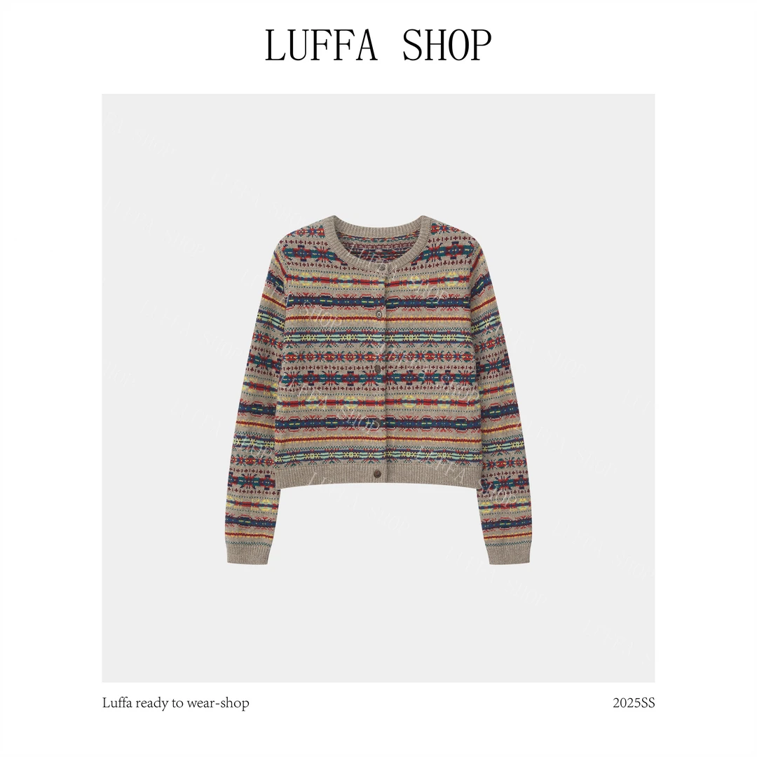 【Luffa shop】“夜麦织语”费尔岛复古提花软糯毛衣MY20251108