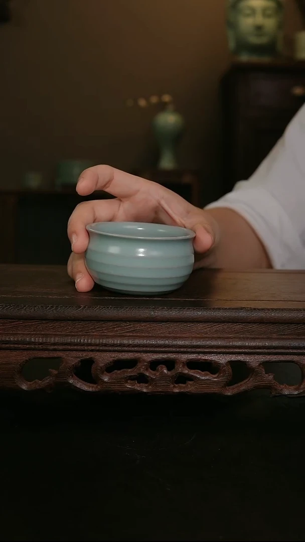 摆件原产地原矿仿古釉王国奇手工炫纹杯