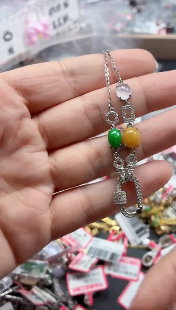 银S925镶嵌戒指翡翠天然A货缅甸翡翠