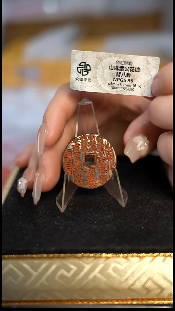 编号490山鬼背八卦花钱（配脖挂）