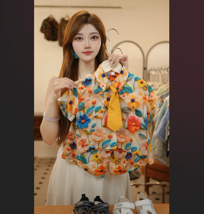 2026夏新款儿童气质百搭男女童潮流复古韩系儿童套装21537