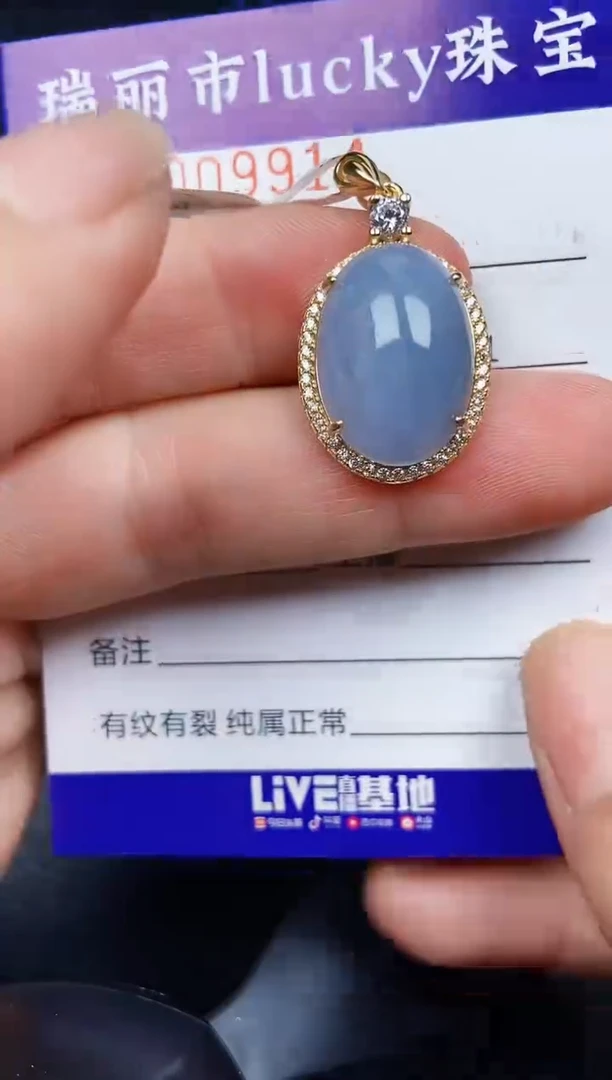 翡翠银S925镶嵌颈饰9914