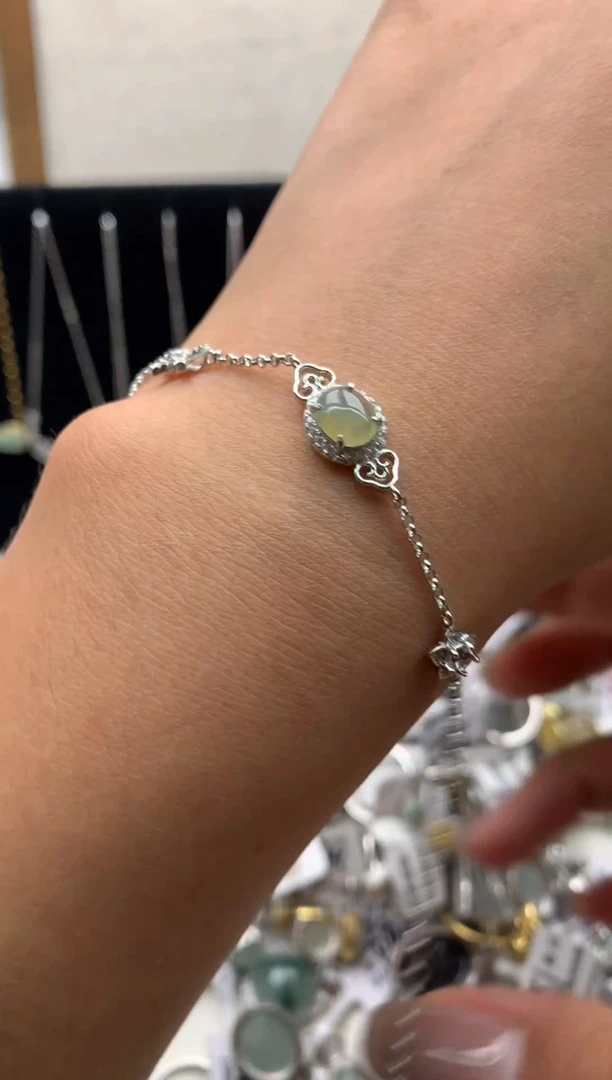 翡翠银S925镶嵌颈饰手链454