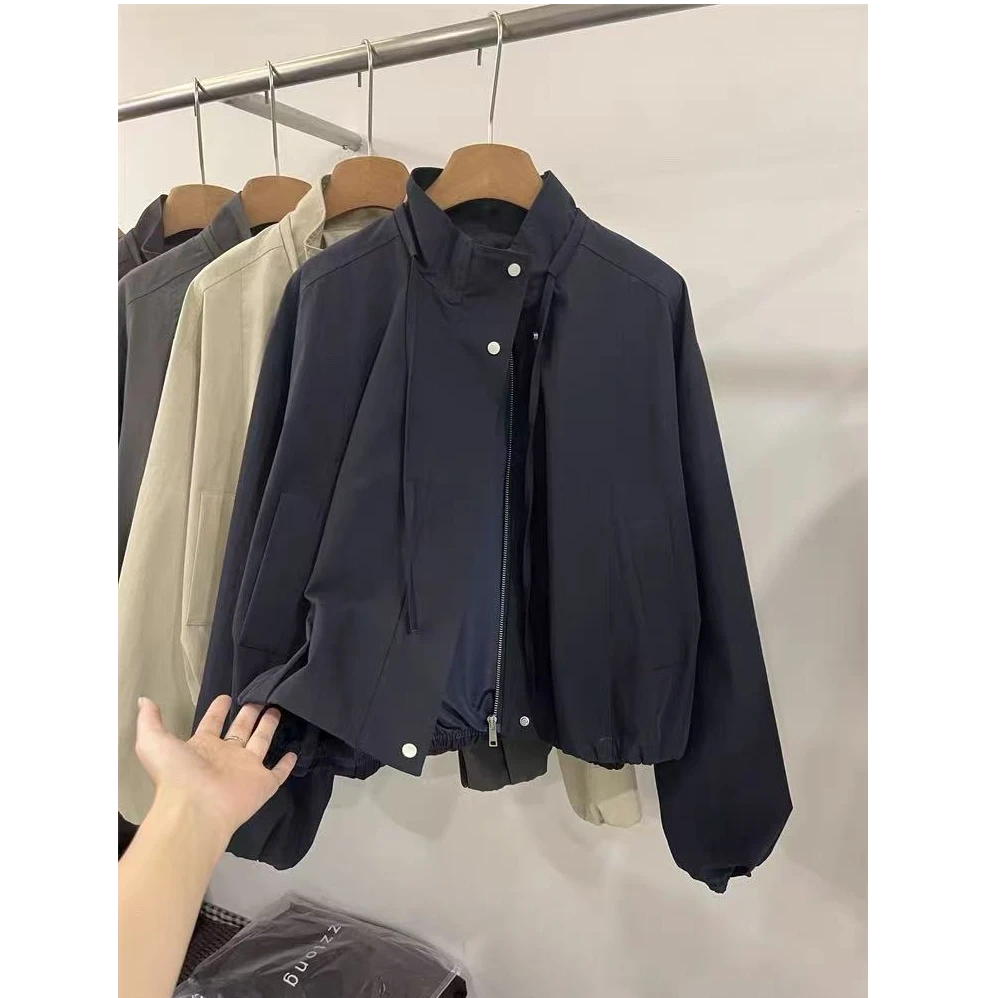 韩系高端轻奢简约小个子短款风衣女2025秋季新款时尚宽松休闲外套