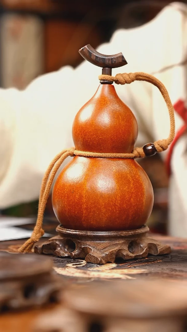 【闪购商品】RU114大漆酒葫芦不包手串及旋转底座