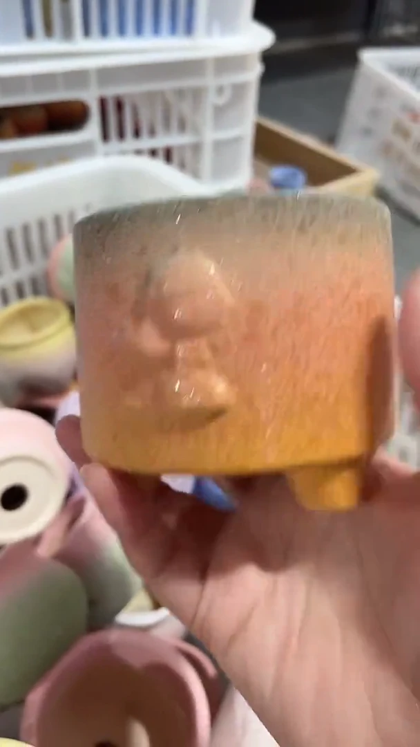 麦饭石粗陶多肉花盆7*6微瑕