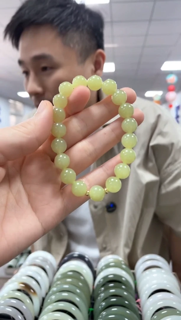 手链未镶嵌和田玉高品黄玉卡10手串一条