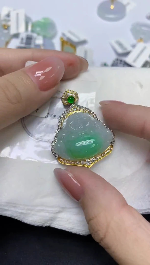 颈饰未镶嵌翡翠天然缅甸翡翠A货多样性发一件