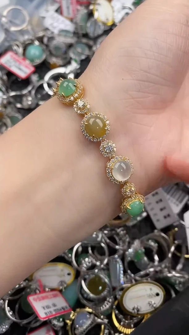 银S925镶嵌戒指翡翠555               4