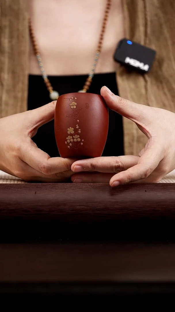 茶壶紫砂朱泥 梅花杯 贴花