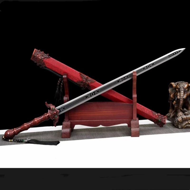 奇天剑刀剑古风手工一体高锰钢中国汉剑长款八面摆件未开刃