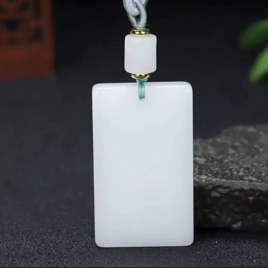 S-05天然新疆金丝玉无事牌吊坠男士女款多样性发货拍一发一