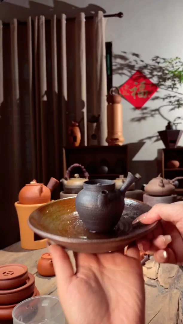 壶柴烧纯手工小急须泡茶壶