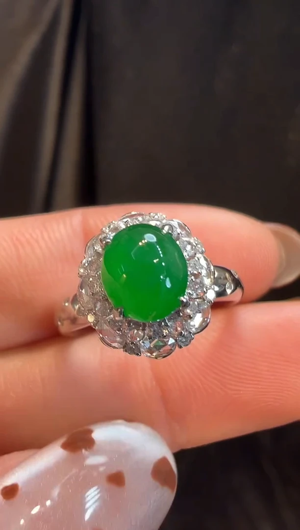 18K金镶嵌戒指翡翠AL6