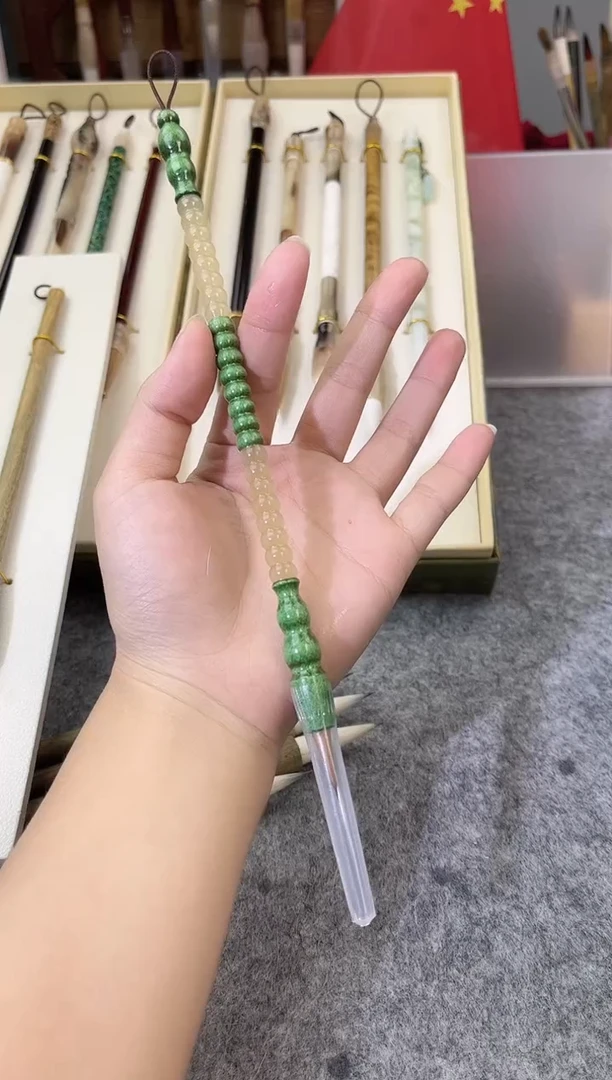 彩色圆珠牛角狼毫奶尾