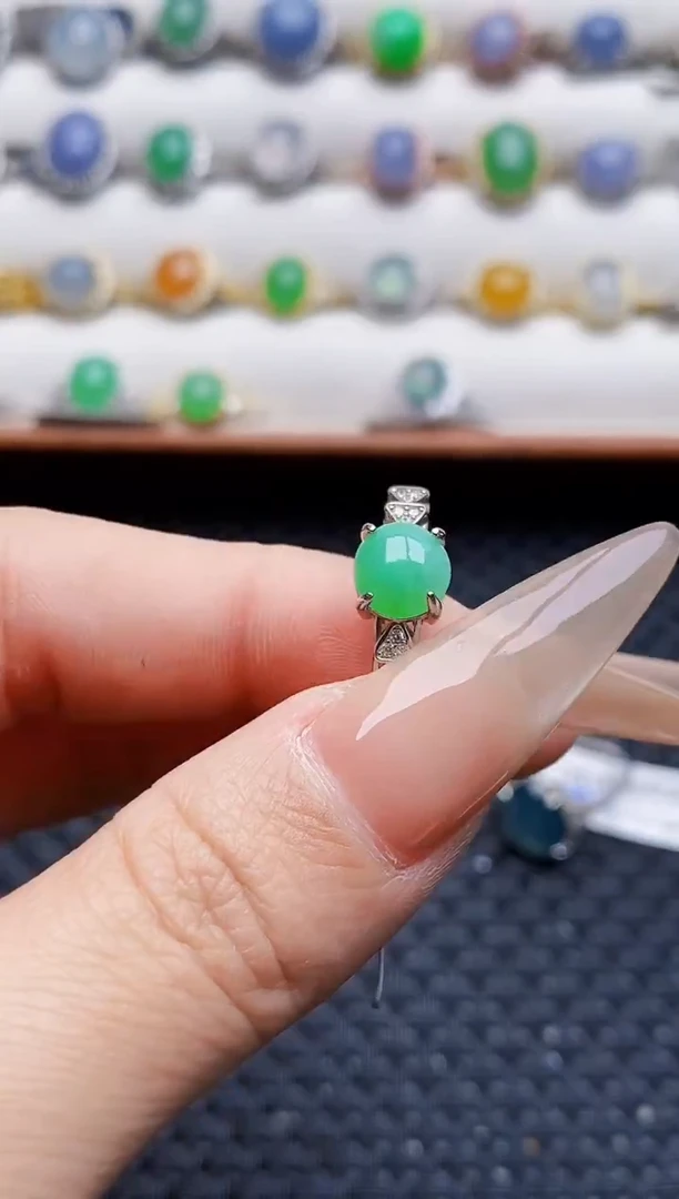 银S925镶嵌戒指翡翠5831