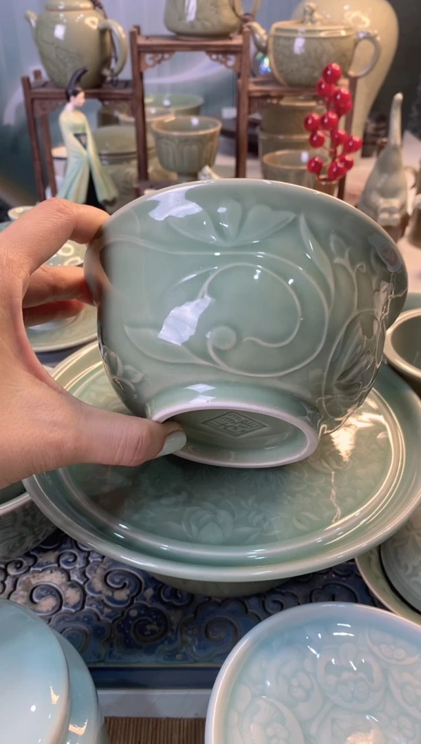 耀州窑残次处理5.5英寸玉兰碗b000022】4个