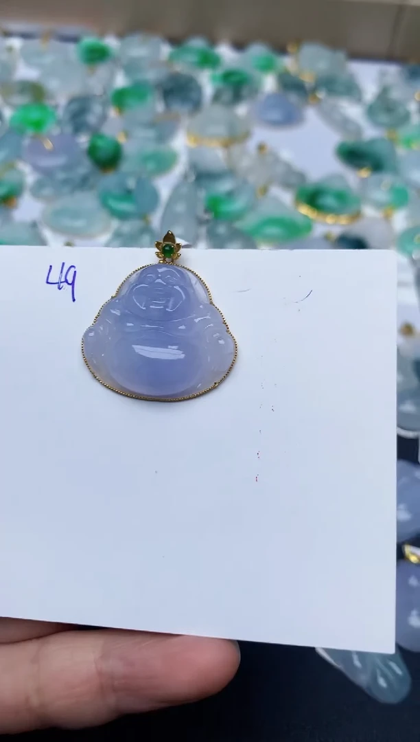 【闪购商品】翡翠颈饰18K金镶嵌天然翡翠A货