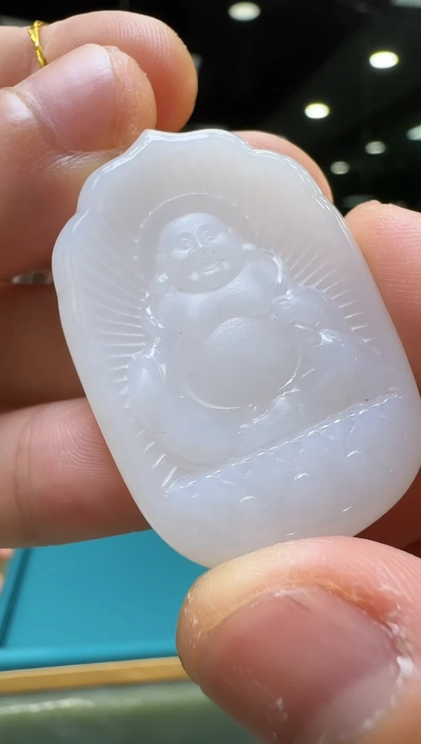 和田玉未镶嵌颈饰逍遥佛公吊坠/配绳