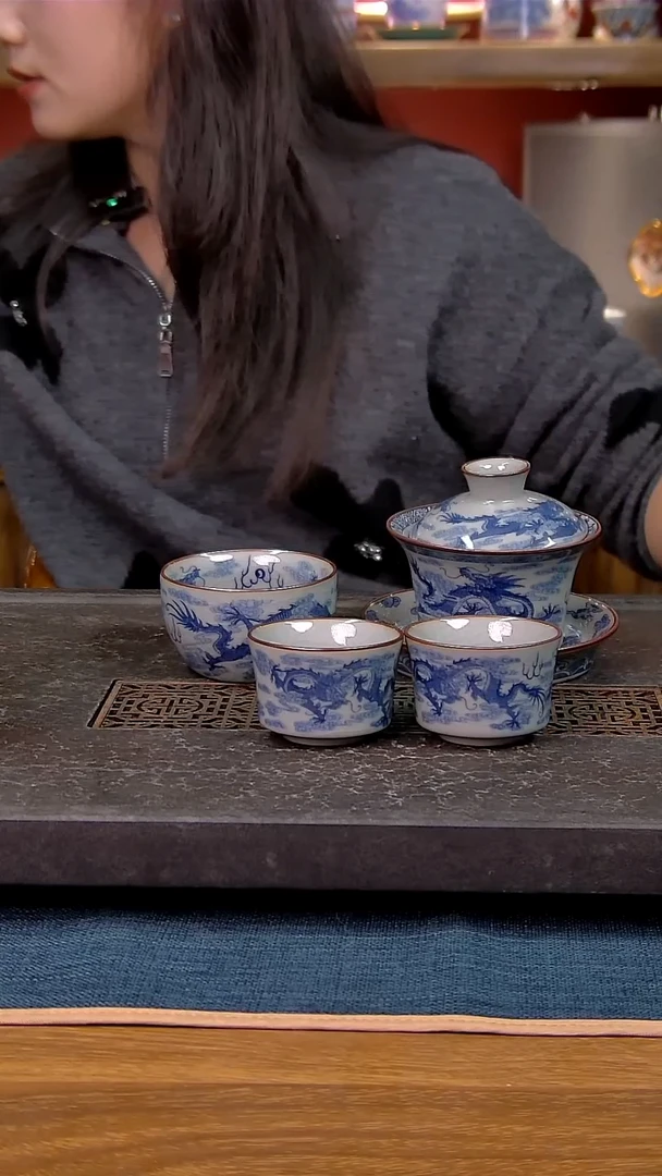 简装家用款4件套 老陶泥开片纹陶瓷茶具