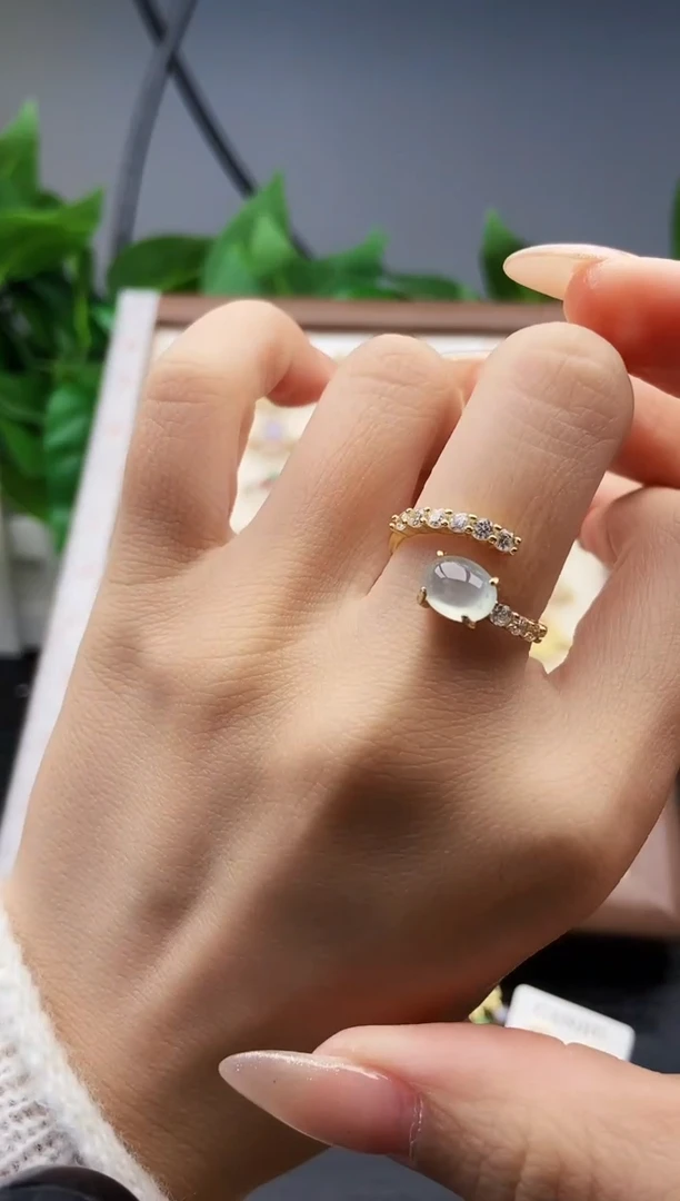 银S925镶嵌戒指翡翠12