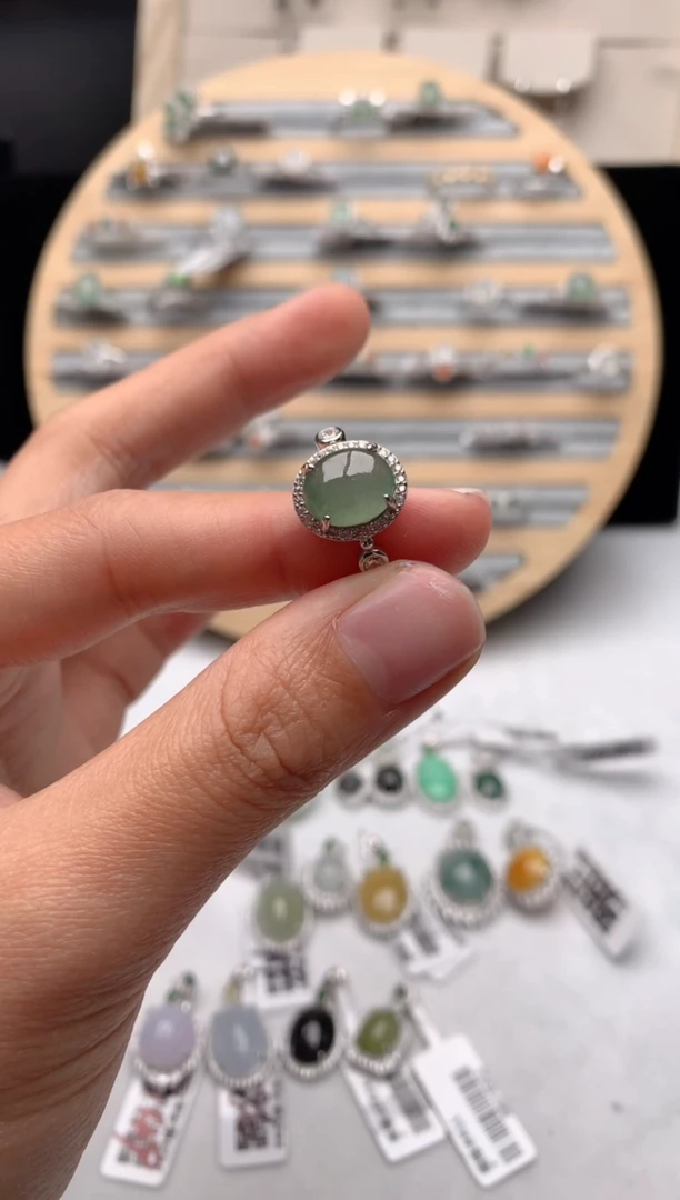 【闪购商品】翡翠戒指银S925镶嵌1号