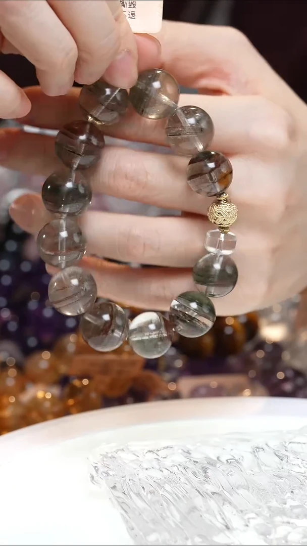 未镶嵌手串水晶千层山绿幽灵手串·DD0025SE053L252