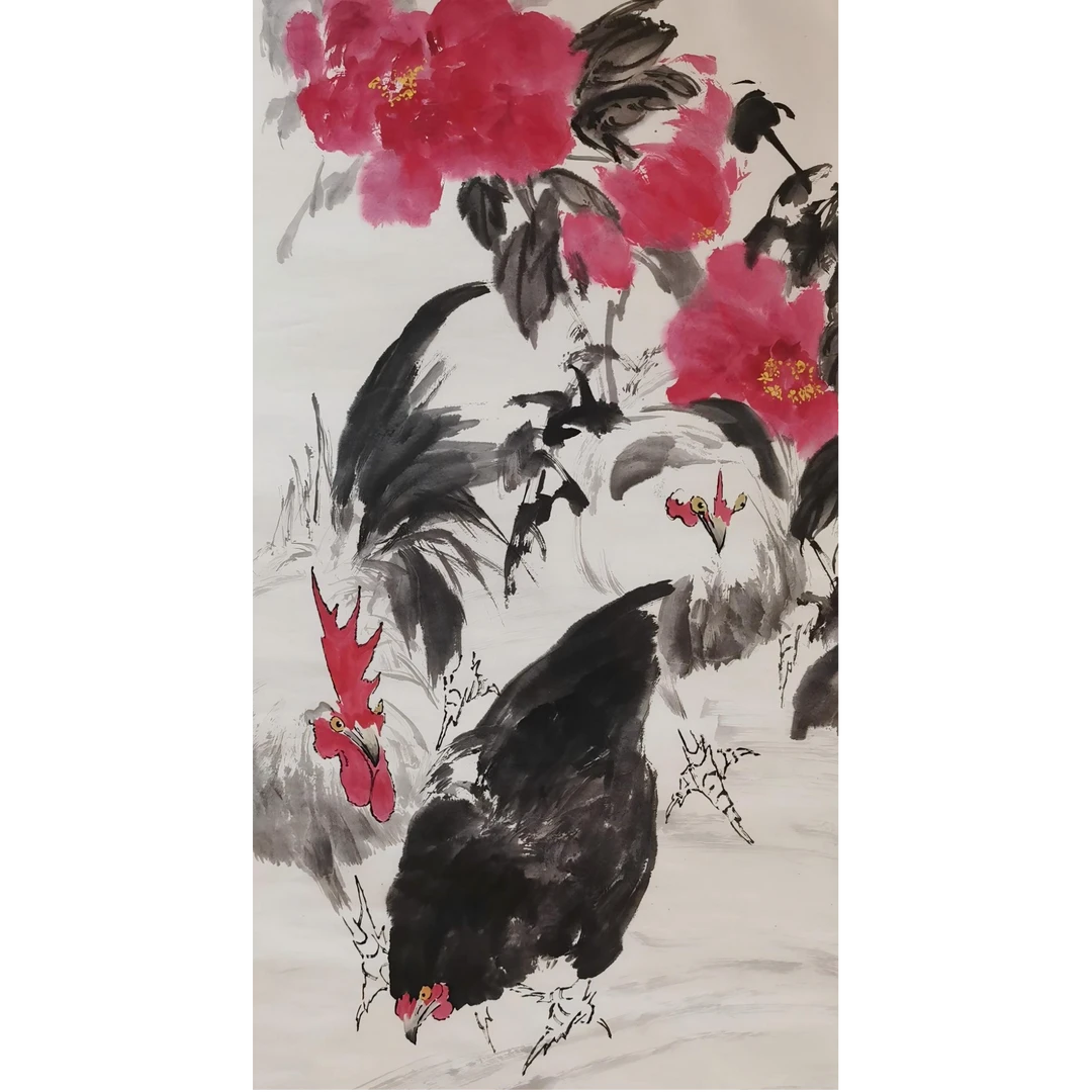 【辽拍】V250709-2-788《大吉图》（7.9平尺) 纸本镜片 DD8