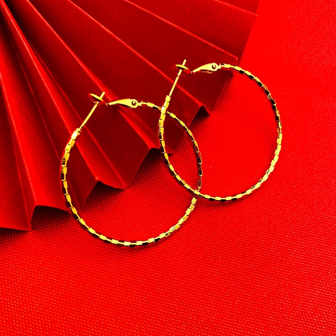 铜合金耳饰 【素圈竹节耳环】精美耳环百搭气质饰品时尚防过敏女款