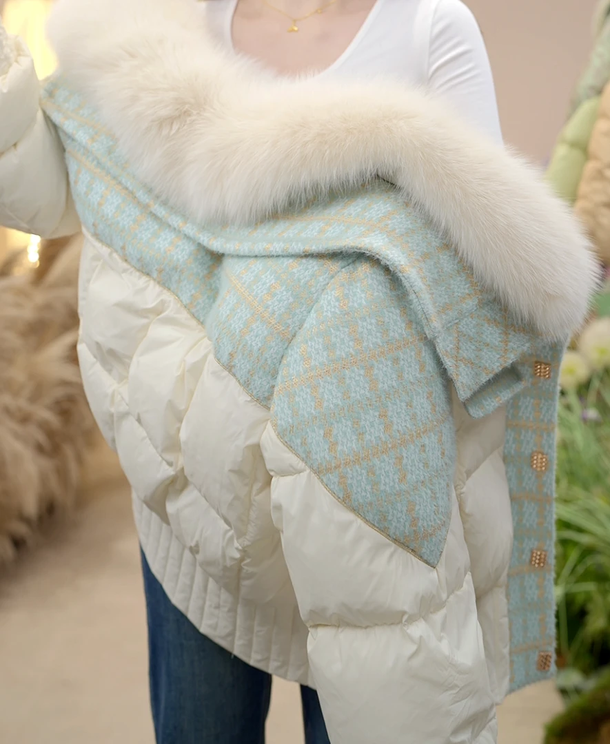 【叁】气质时尚保暖百搭保暖洋气纯色大毛领女士羽绒服