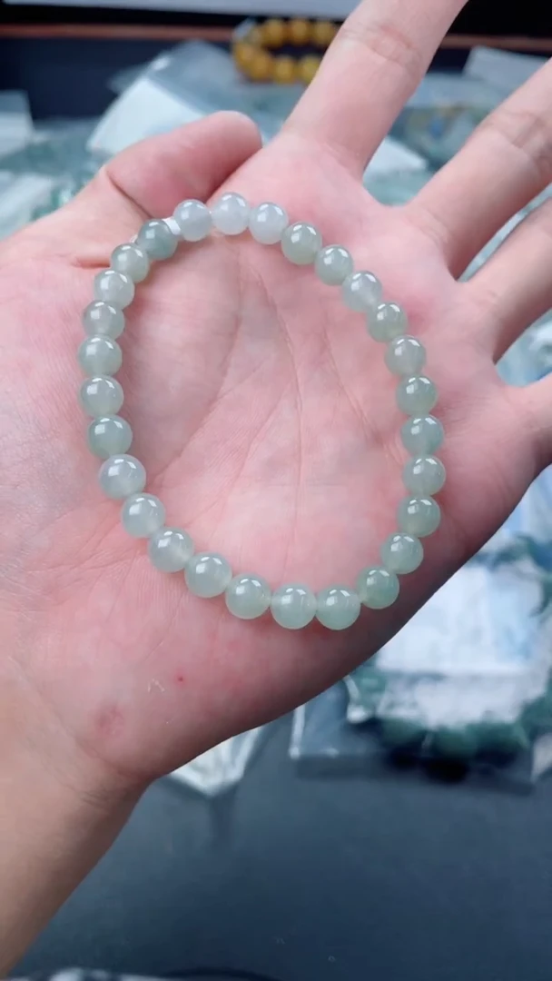 未镶嵌定制翡翠珠串卡7+
