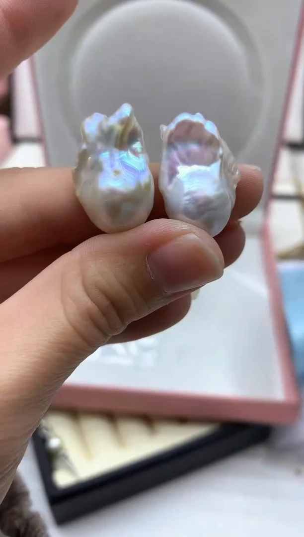 银S925镶嵌耳饰淡水珍珠多样性发其一