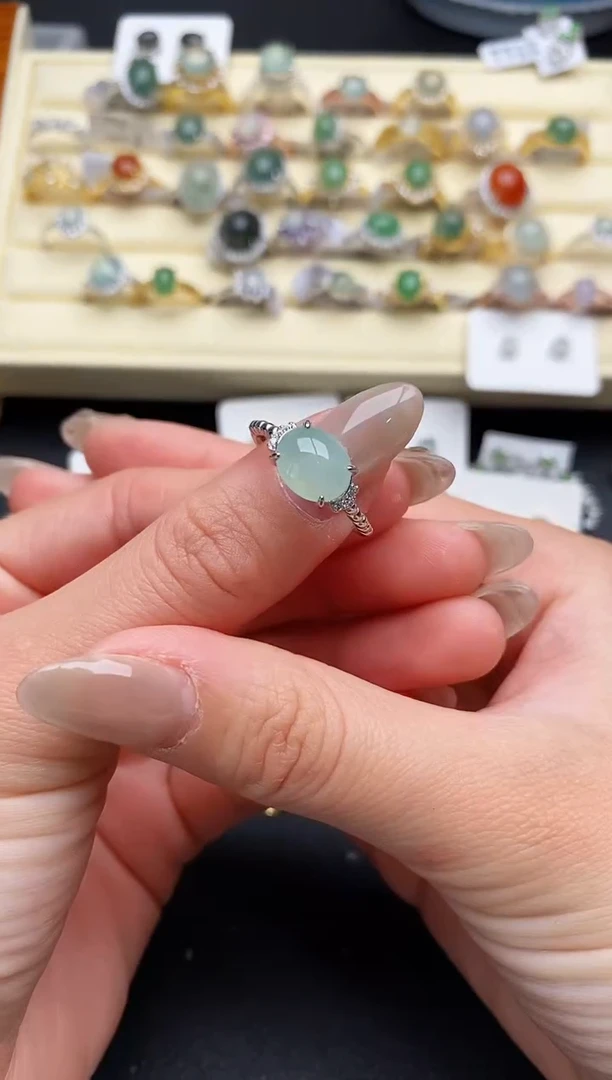 【闪购商品】翡翠戒指银S925镶嵌22222222+3