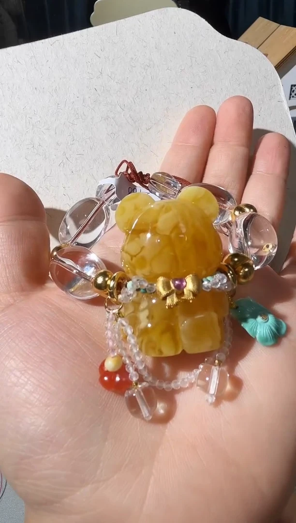未镶嵌蜜蜡手链蜜蜡小熊手链