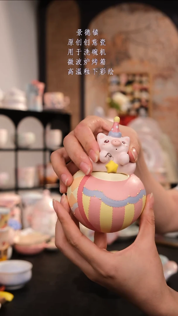摆件景德镇手工手绘高温釉下彩